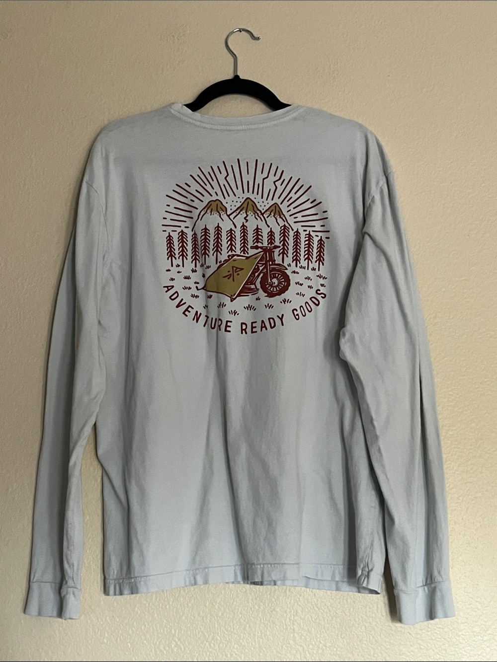 Roark Long Sleeve Graphic Men's Tee, Moto Camping, Size Large